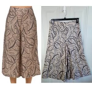 O’Neill Colin Leaf Print Culottes Capris Size Medium Beachy Coastal Grandma